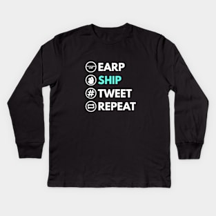 Earp Ship Tweet Repeat - Wynonna Earp Kids Long Sleeve T-Shirt